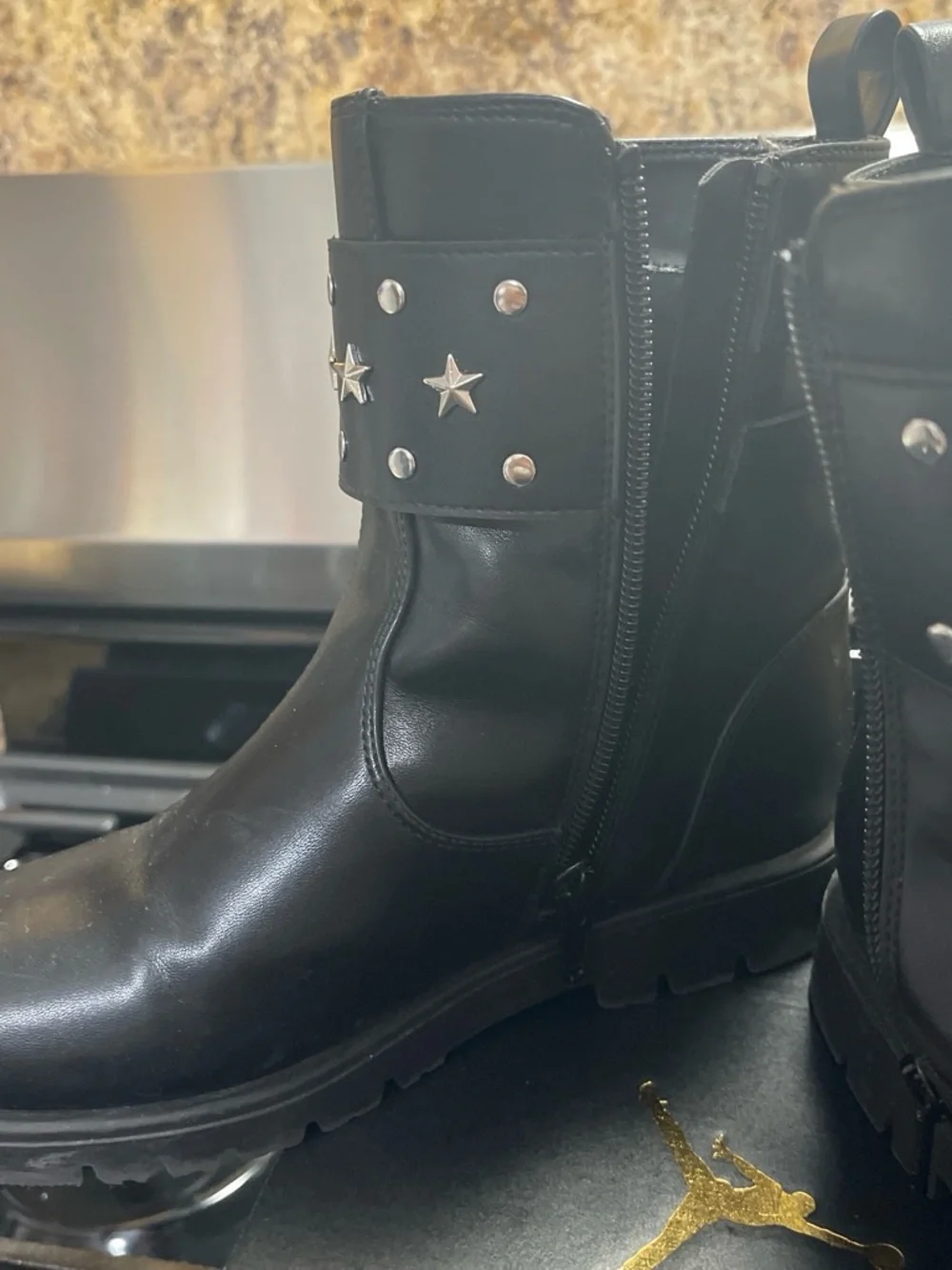 GAP Girls Black Star Studded Booties